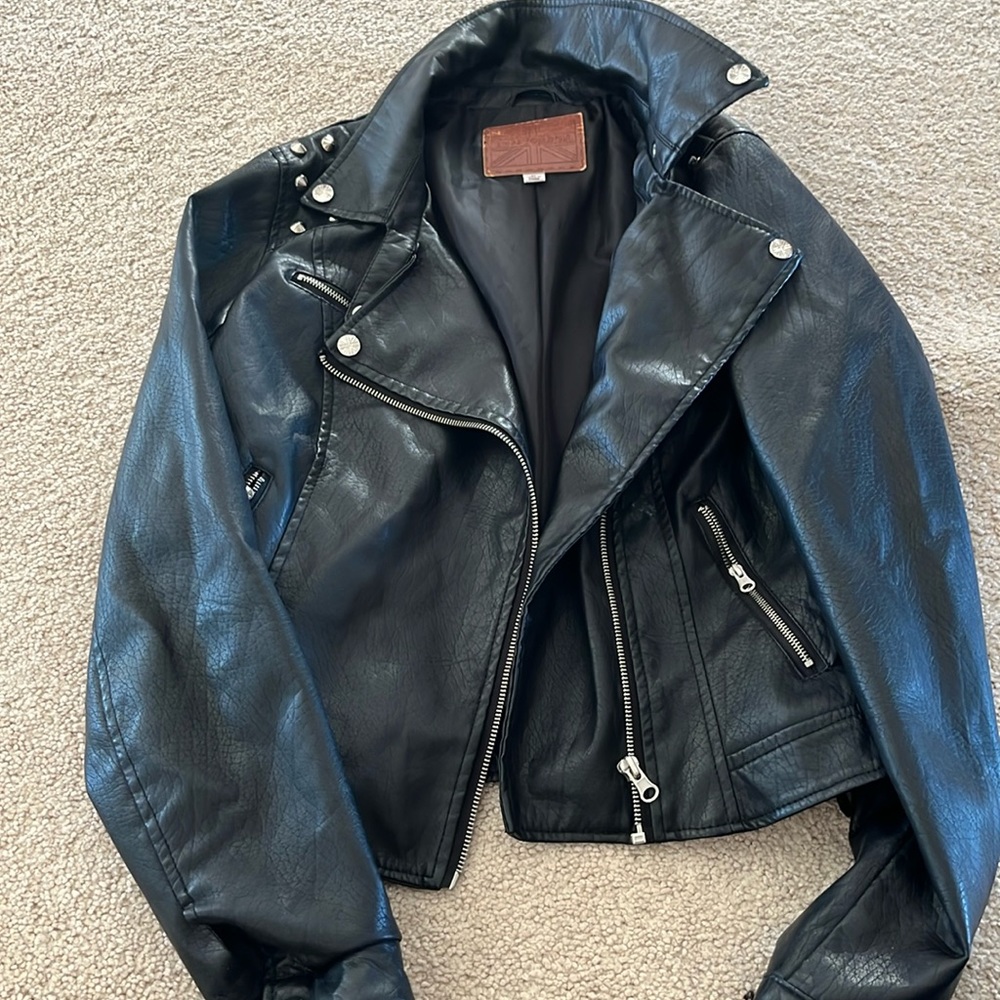 Studded leather jacket
